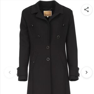 European Classic Black Double-Breasted Trench Coat - Sleek Tailored Fit